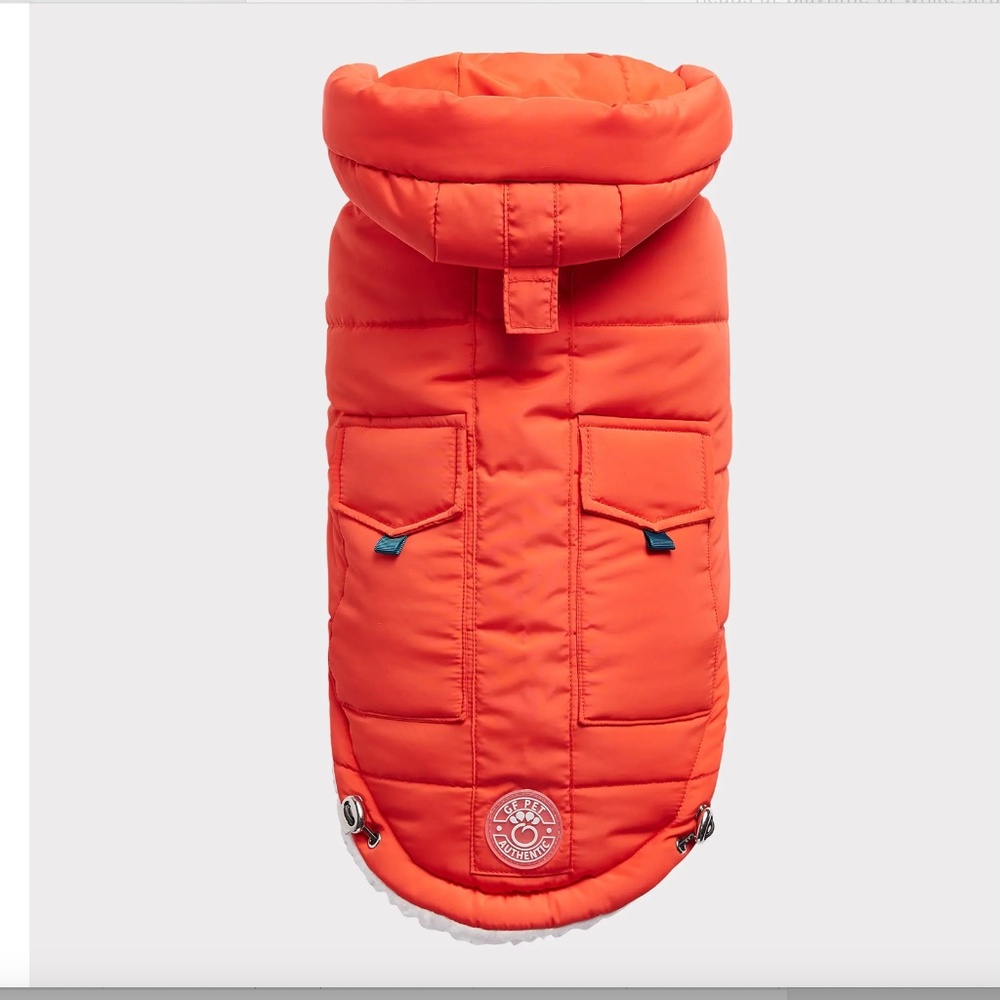 NWT The Puff Dog Parka Winter Dog Coat in Orange size M